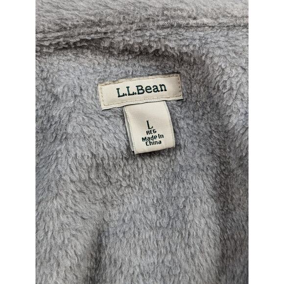 LL Bean Fleece Flannel Shirt Jacket Men Large Lined Plaid Sherpa Lumberjack Work - Picture 2 of 14